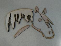 Abstract Horse Head Art – 2D Laser Cuttable Version Of Jace1969’s Thing 3D Printer Model