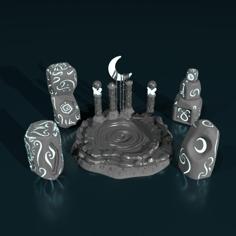 Magical Nightwell And Runic Stones 3D Printer Model