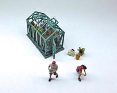 N Scale Greenhouse With Gardener Figures 3D Printer Model