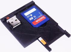 ExpressCard Storage Caddy For 54 Mm & 34 Mm Slots (SD Card, Micro SD Card, Unifying Receiver, USB Stick) 3D Printer Model