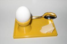 Egg Cup With Spoon Holder (version 2) 3D Printer Model