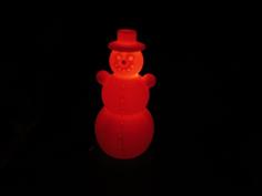 Snowman, Schneemann, 120MM, RGB LED Slow-flashing Cr2032 Coin Cell Christmas 3D Printer Model