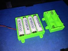 Parametric AA Battery Box With Contacts 3D Printer Model