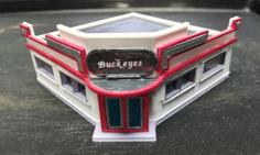 Buckeyes Diner In N-Scale 3D Printer Model