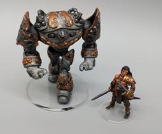 Dwarven Steam Golem (Remix) – 28mm Gaming 3D Printer Model