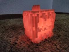 Minecraft Pumkin Tea Light 3D Printer Model