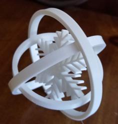 Triple Ring Snowflake Ornament 3D Printer Model