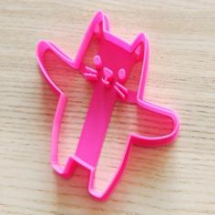 Cute Hugging Cat Cookie Cutter 3D Printer Model