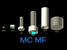 Metric Bolts Library 3D Printer Model