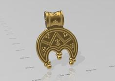 Lunula Viking Pendant Celtic Crescent Moon Amulet 3D Printer Model