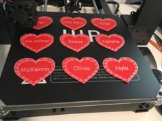 Personalized Glowing Valentines For Kids Remake 3D Printer Model