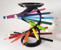 Customizable Helix Pencil Holder 3D Printer Model