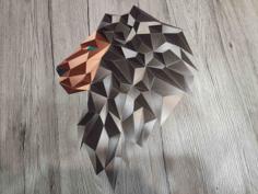 Geometric Lion Wall Art – B 3D Printer Model