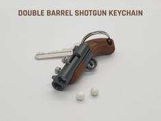 Double Barrel Shotgun Keychain 3D Printer Model