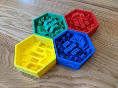 Settlers Catan Style Piece Storage Tray 3D Printer Model