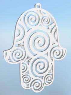 Hamsa With Swril Pattern 3D Printer Model