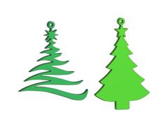 Christmas Tree Earrings Pendant 3D Printer Model