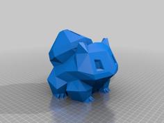 Bulbasaur Low Poly Pokemon Piggy Bank 3D Printer Model