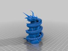 Spiral Dragon – OpenSCAD / SculptGL 3D Printer Model