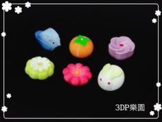 Japanese Desserts – Have Hole ( 5 Types ) 3D Printer Model