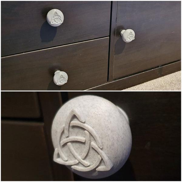 Triquetra Drawer Knob 3D Printer Model Free Download - 3axis.co