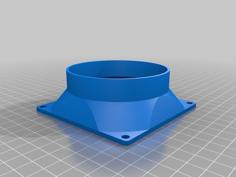 Customizable Square Fan To Pipe Adapter 3D Printer Model