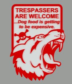 TRESPASSERS ARE WELCOME, SIGN 3D Printer Model