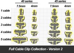 Full Cable Clip Collection For Aluminium Profiles 3D Printer Model