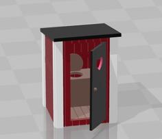 Outdoor Toilet H0 Scale 3D Printer Model