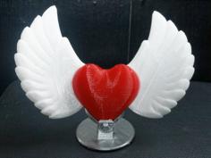 Winged Heart With Stand 3D Printer Model