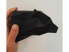 Bear Wall Trophy Low Poly 3D Printer Model