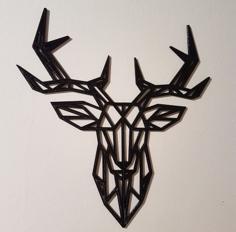 Geometric Deer Wall Sculpture 3D Printer Model