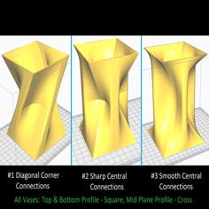 Three Geometric Vases – Collection #1 3D Printer Model