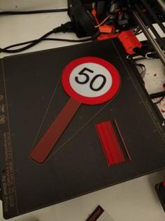 50 – Speed Limit Birthday Sign (Fifty) 3D Printer Model