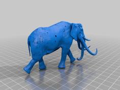 Gomphothere Elephant With 4 Tusks 3D Printer Model