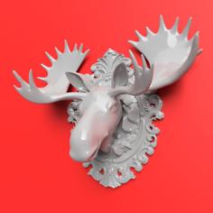 Moose Trophy Key Hanger 3D Printer Model