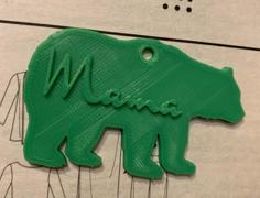 Mama Bear Keytag 3D Printer Model