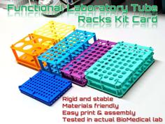 Functional Laboratory Tube Rack Kit Card 3D Printer Model