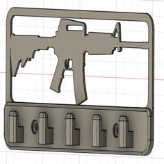 AR-15 Key Rack 3D Printer Model