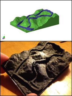 Training Run Route Draped Over Surrounding Terrain 3D Printer Model