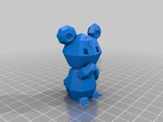 Pokemon Low Poly Teddiursa 3D Printer Model