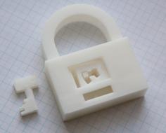 Fully Printable Padlock 3D Printer Model