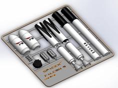 Spacex Falcon 9 Kit Card 3D Printer Model