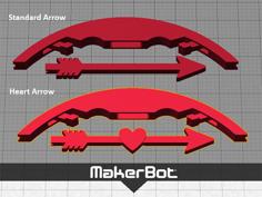 Bow And Arrow – Shoot An Arrow / Valentines Day Heart Arrow Up To 5 Metres! 3D Printer Model