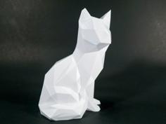 Low Poly Sitting Cat! 3D Printer Model