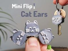 Mini Flip Cat Ears Keychain 3D Printer Model