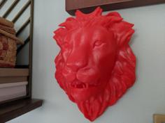 Lion Head For Wall (Large) 3D Printer Model