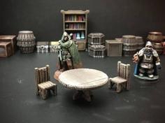 Delving Decor: Tavern Table (28mm/Heroic Scale) 3D Printer Model