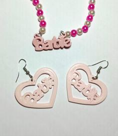 Barbie Earrings And Pendant 3D Printer Model