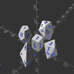 Font-Customizable Polyhedral Dice 3D Printer Model